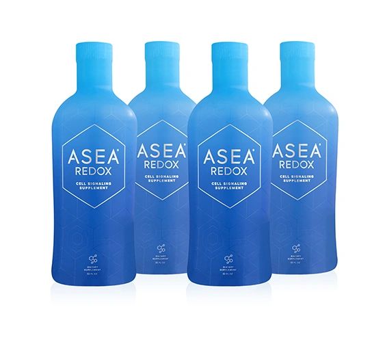 Four ASEA Redox supplement bottles